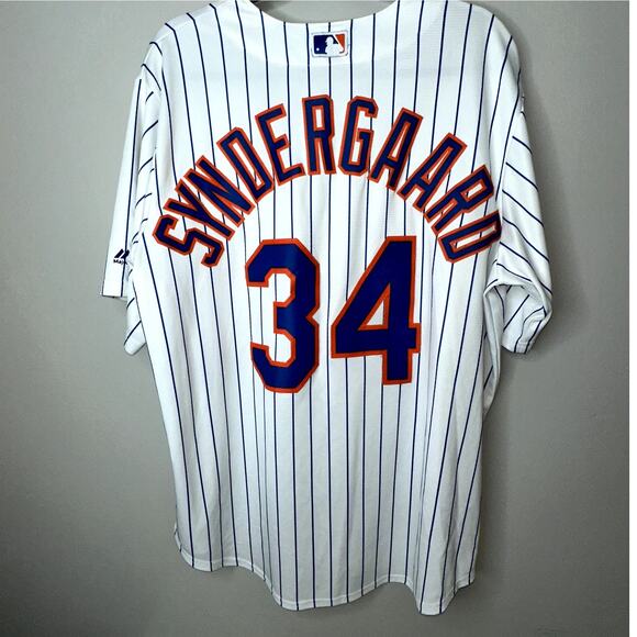 New York Met's Baseball White Jersey Size XL Noah Syndergaard #34 Majestic MLB - Picture 5 of 8
